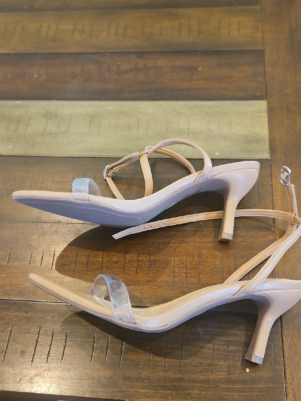 NWOT a new day Nude Clear-Strap Pointed Slingback Heels - Picture 8 of 10